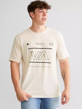 RVCA Short Sleeve Sport Tee - L Cream